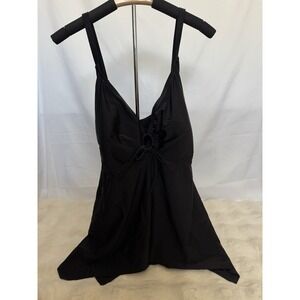 Tropical Culture /‎ Swimsuits-For-All, Woman's Tankini Top, Black, Size 24- NWT!